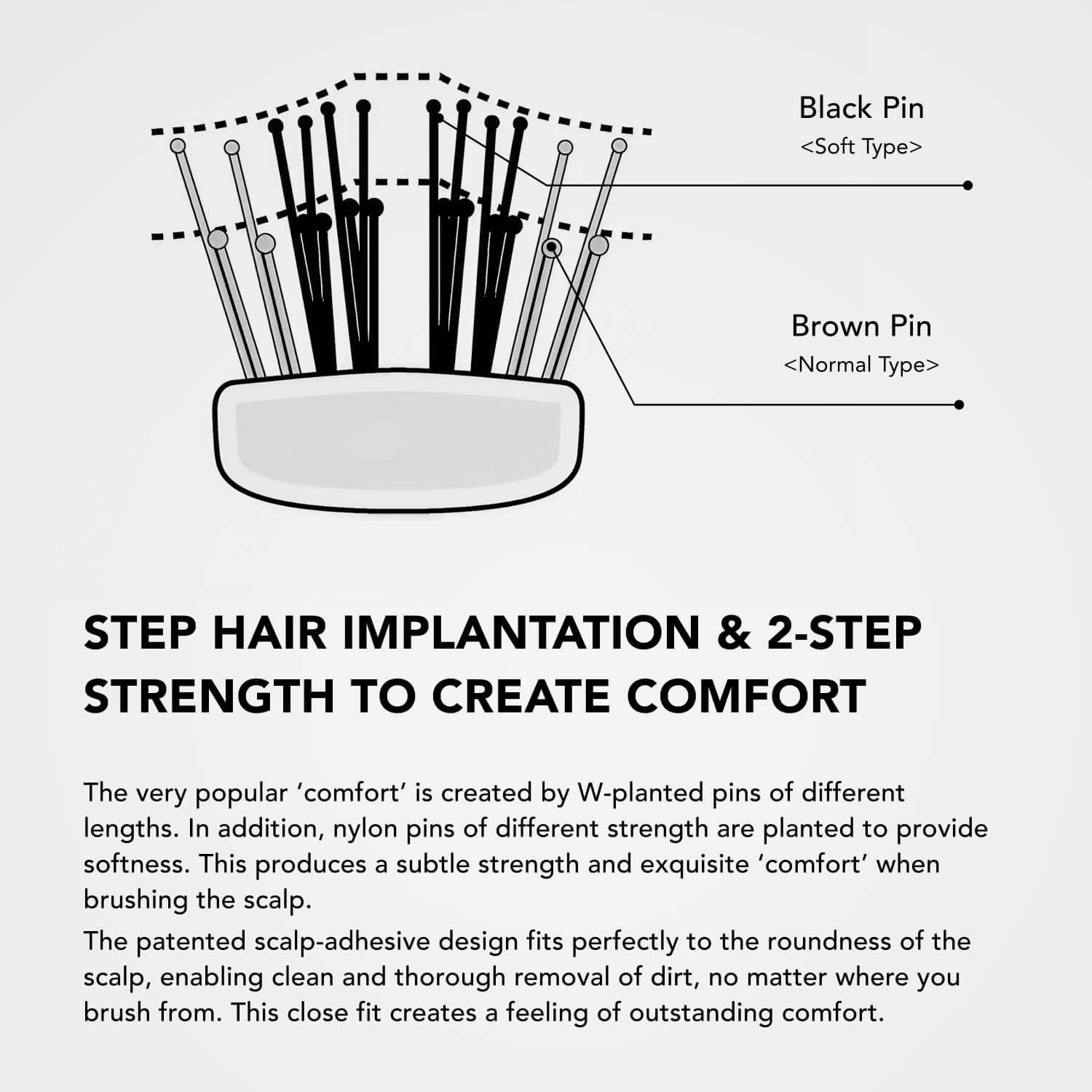 S-HEART-S Scalp Brush World Premium Long Silver