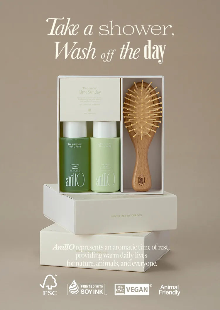 anillO Lime Sunday Hair & Brush Set